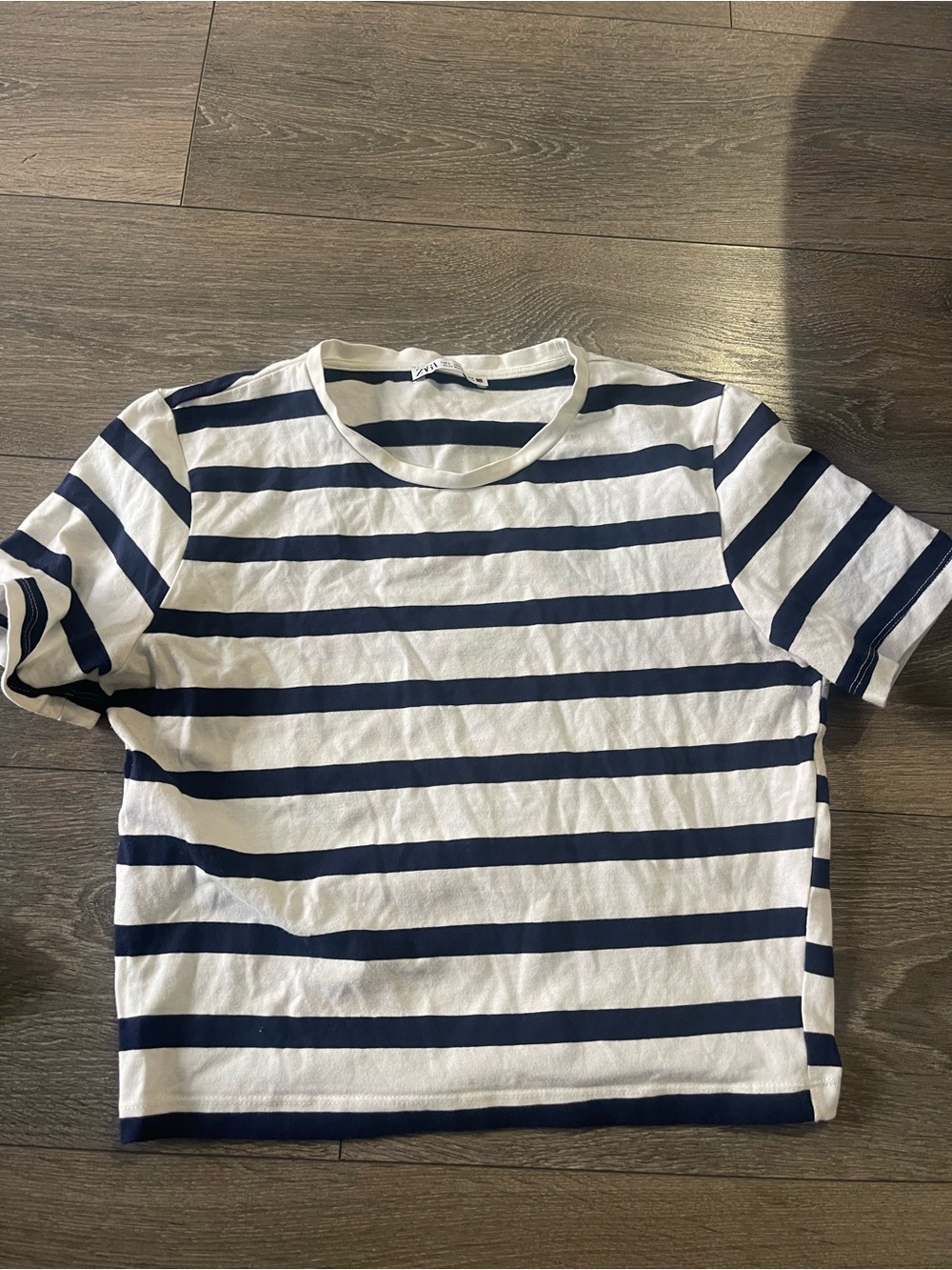 Zara Striped Crop Tee